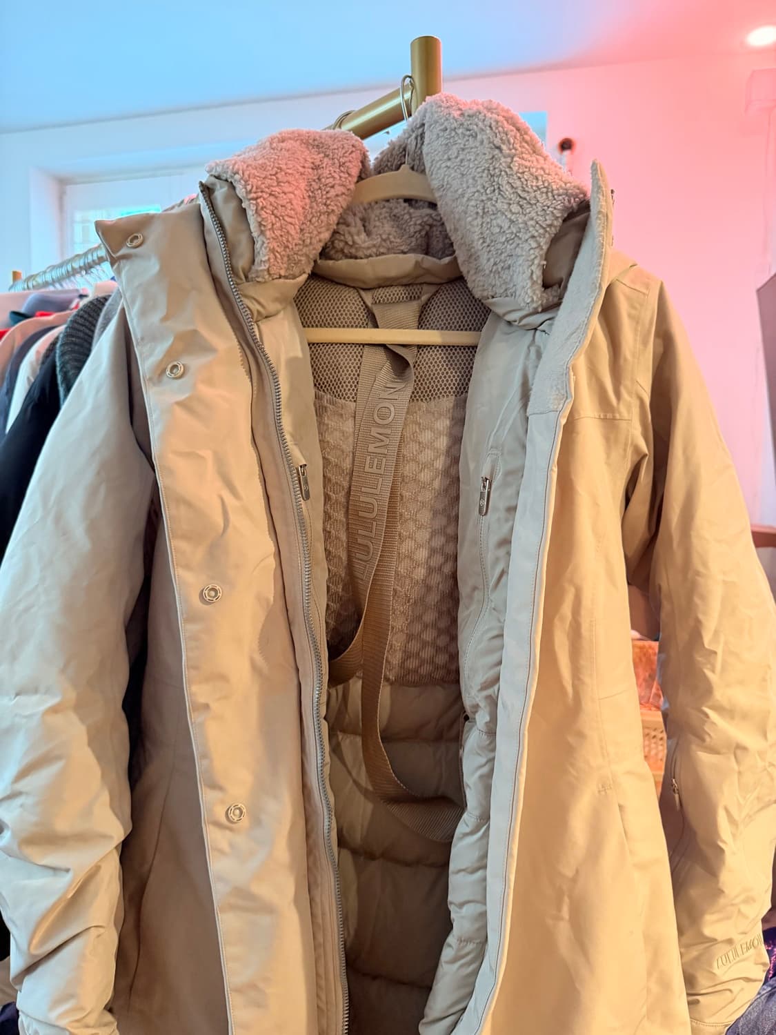 Snow Warrior Long Parka in Raw Linen