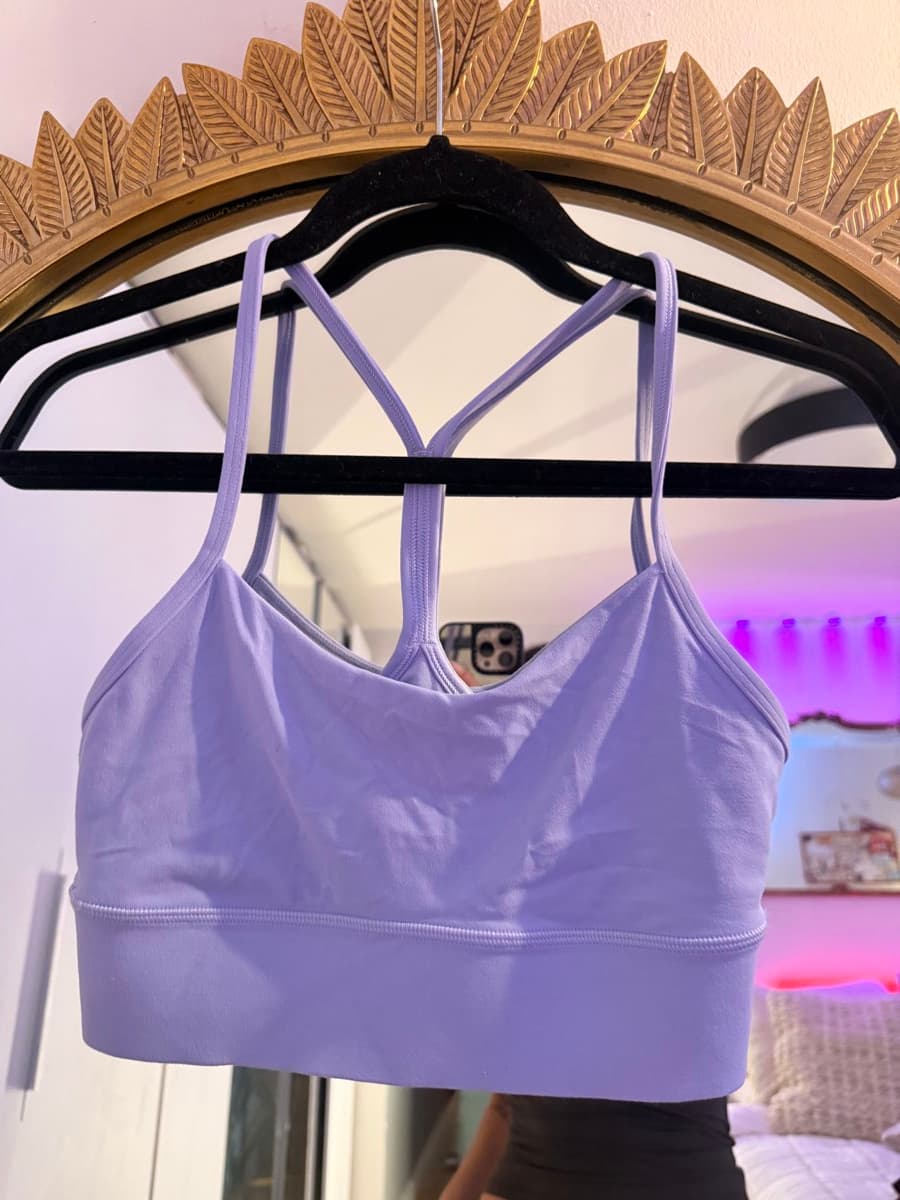 Flow Y Bra Longline in Lilac Smoke