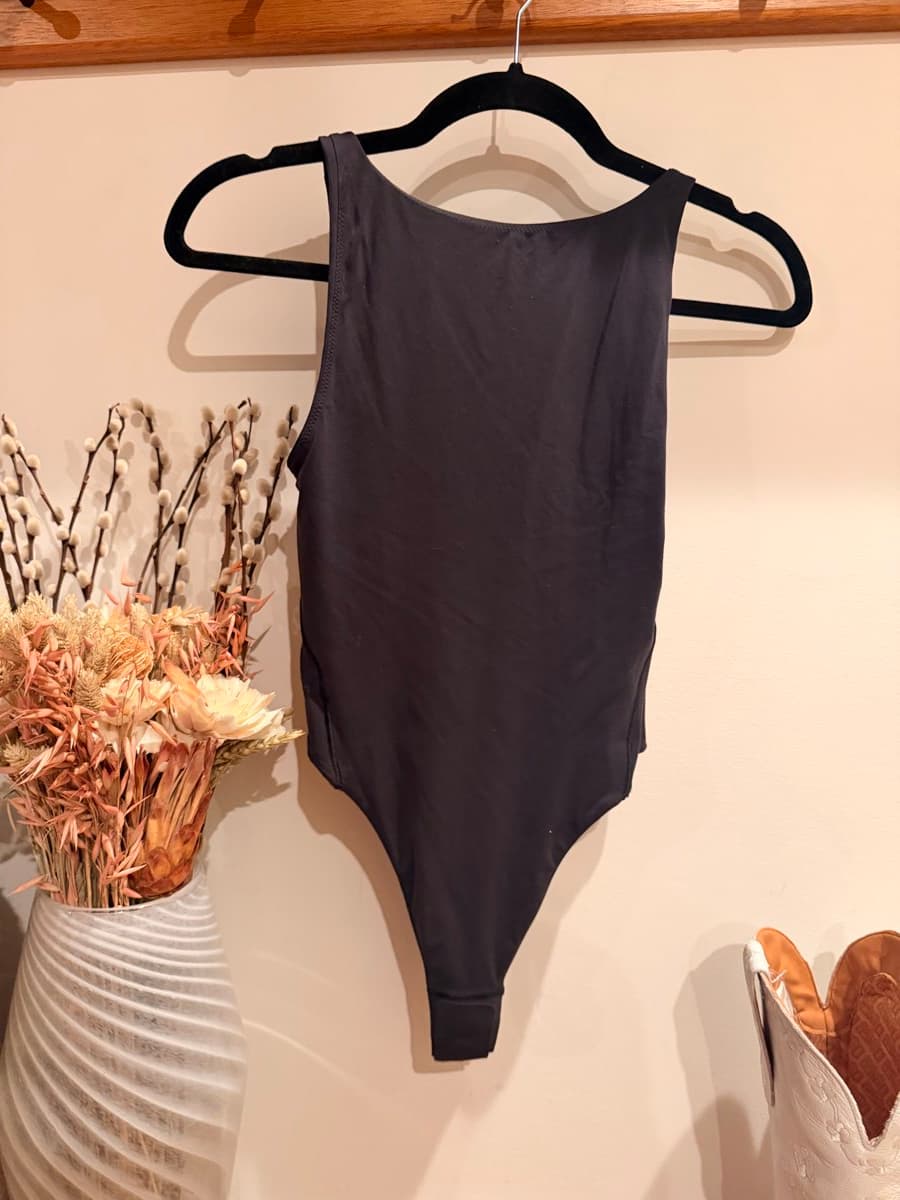Wundermost Ultra-Soft Nulu Super-High-Cut Bodysuit in Black