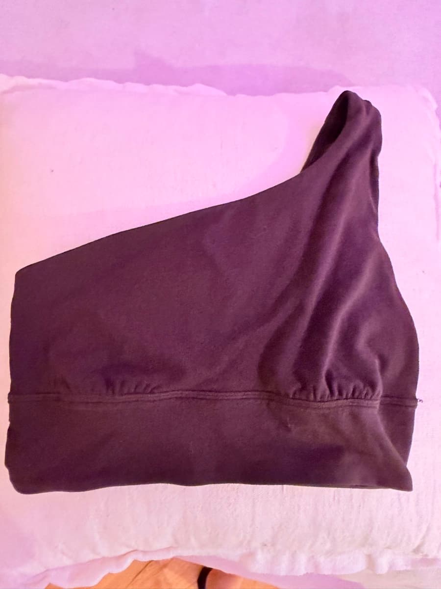 Nulu Asymmetrical Yoga Bra Light Support, A/B Cup in Espresso